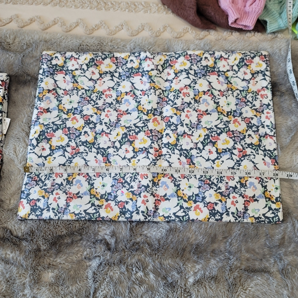 New Wild Sage Floral Set Of 6 100% Cotton Napkins Pansies Violas Placemats - Picture 5 of 10